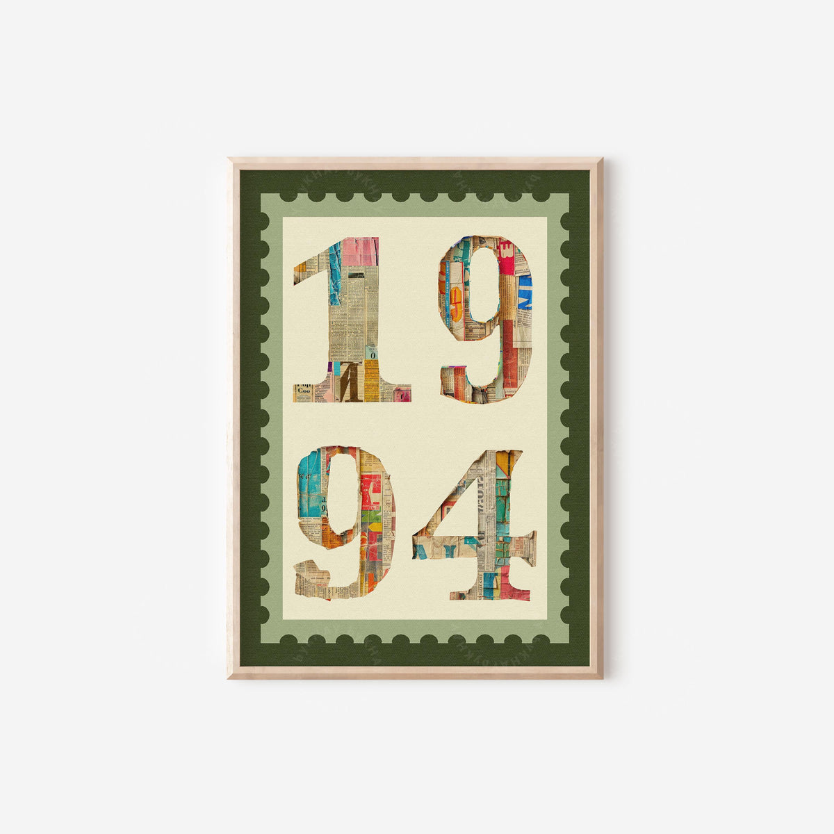 1994 Year Print Green