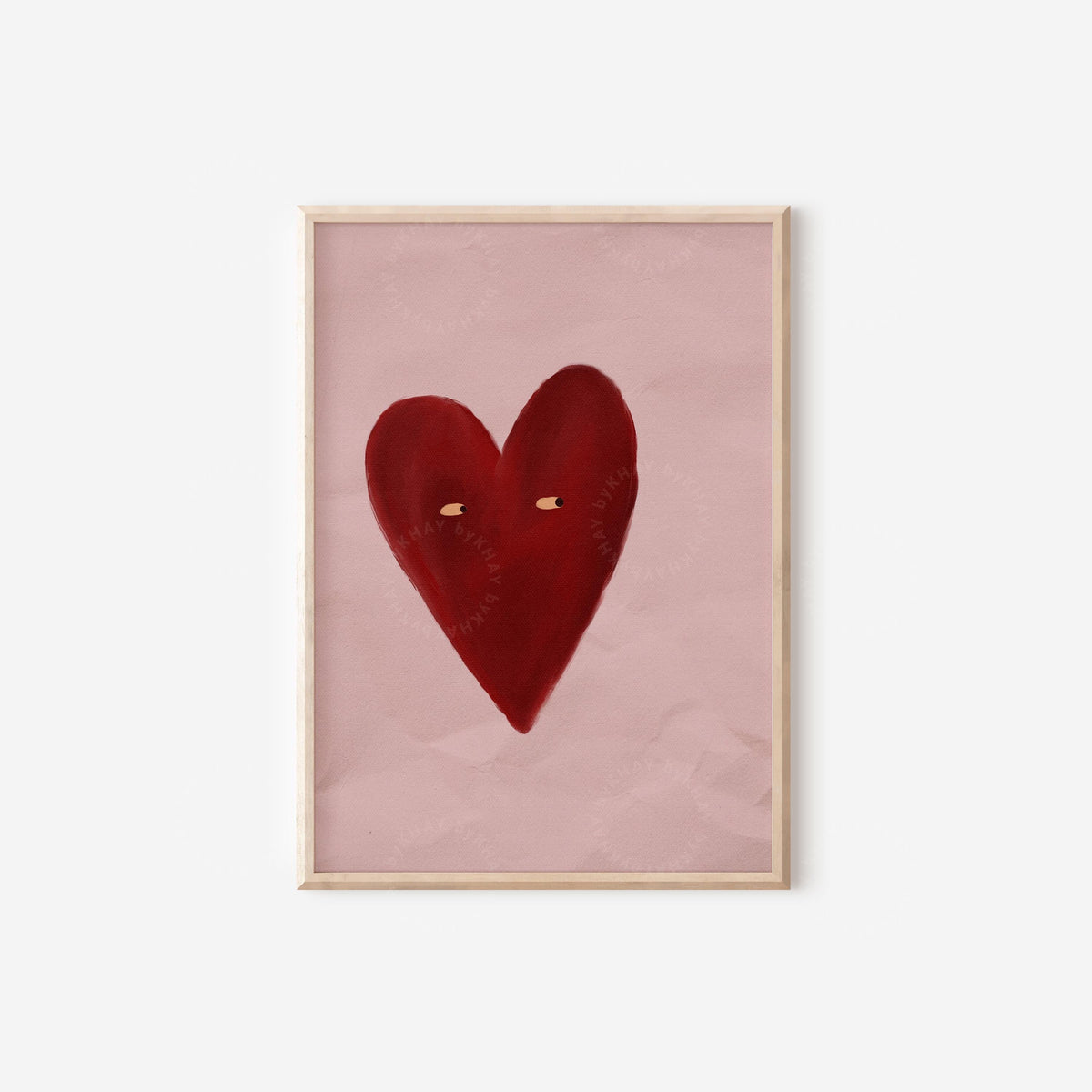 Love Heart Red Dusty Pink