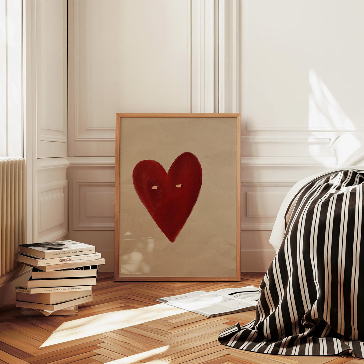 Love Heart Brown Red
