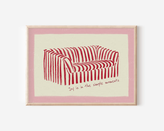 Joy Is In The Simple Moments Stripe Sofa