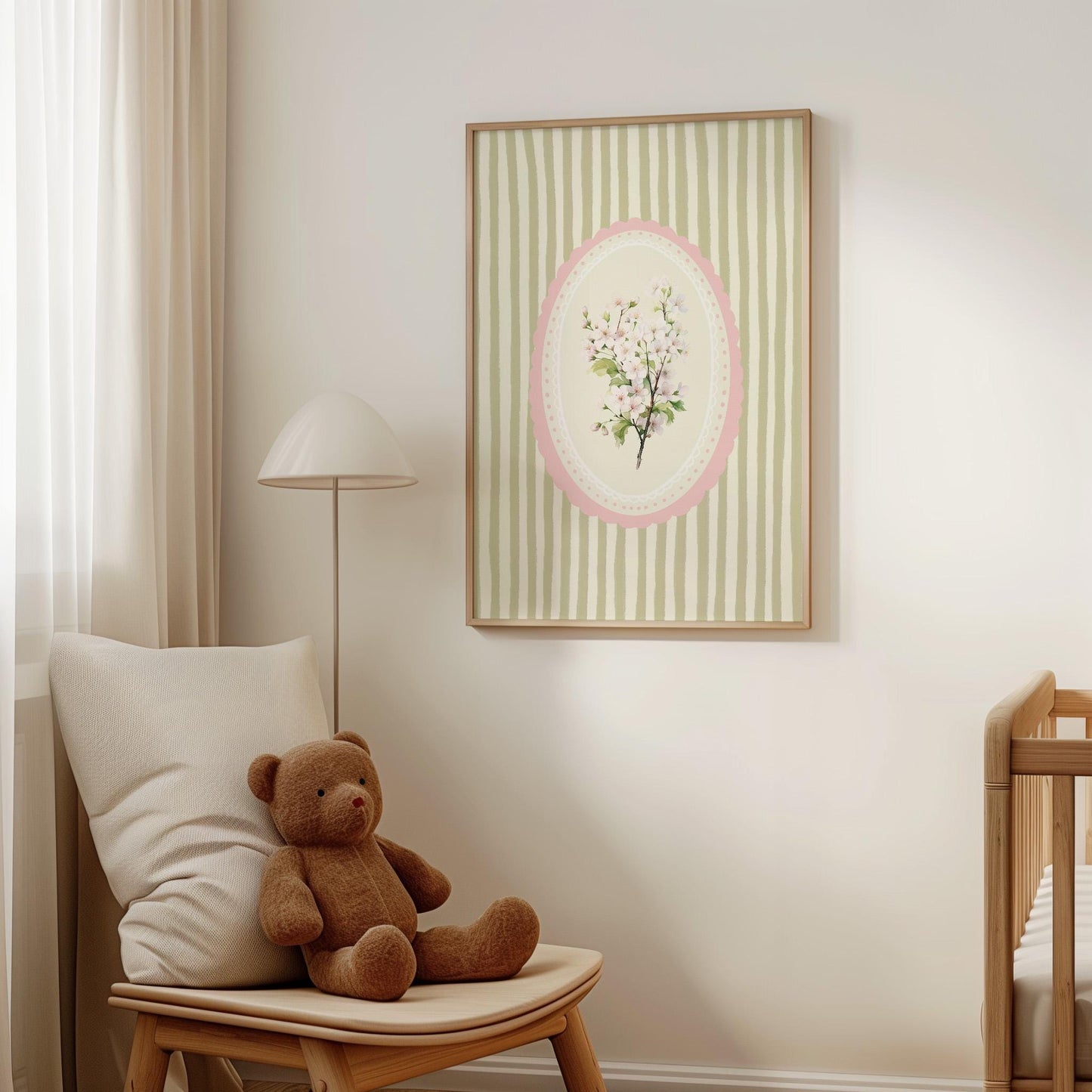 May Birth Flower Hawthorn Green Stripe