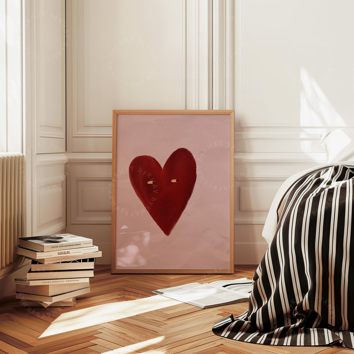 Love Heart Red Dusty Pink