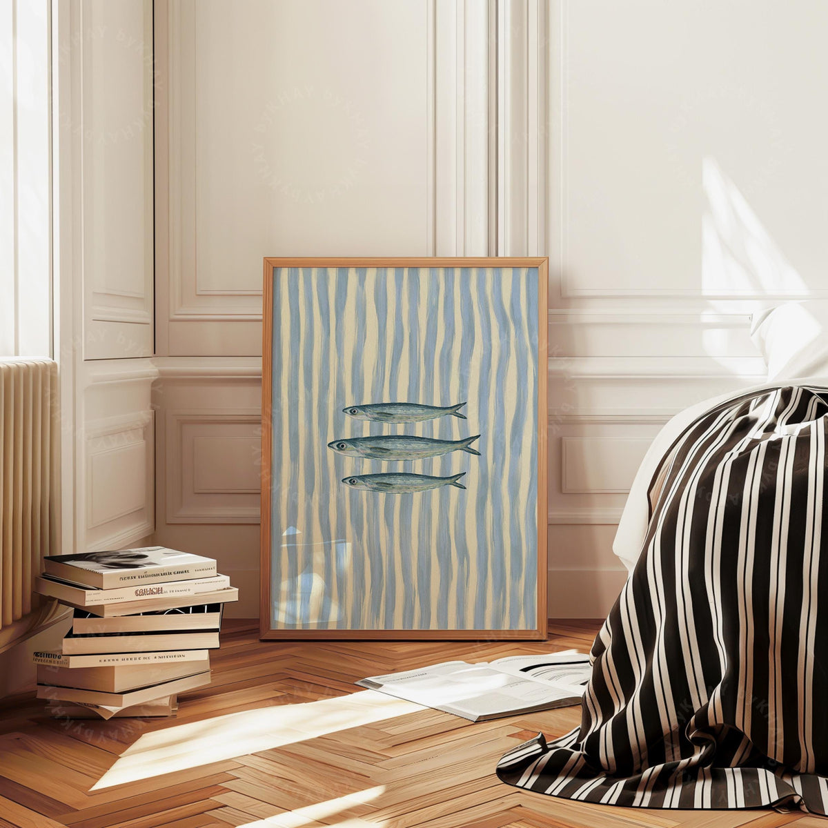 Sardines Fish Painted Blue