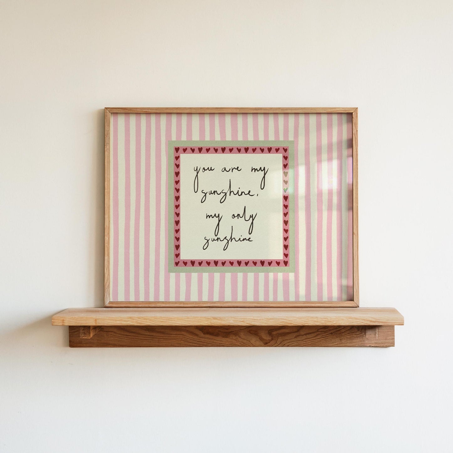 You Are My Sunshine Pink Green Stripe