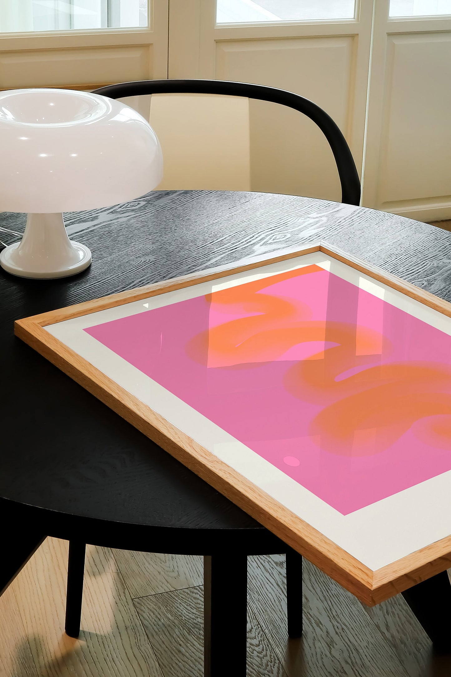 Pink and Orange Abstract Print