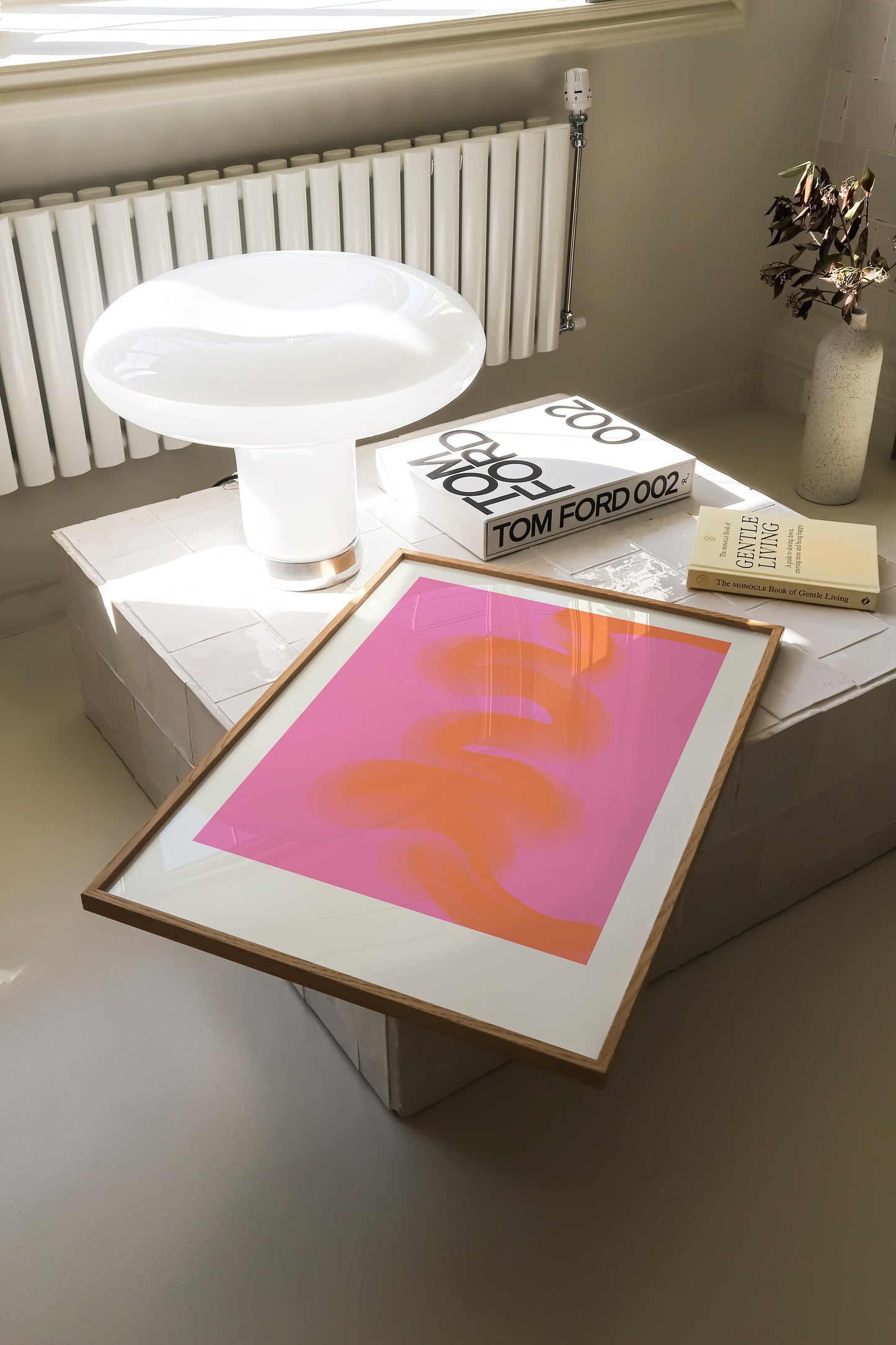Pink and Orange Abstract Print