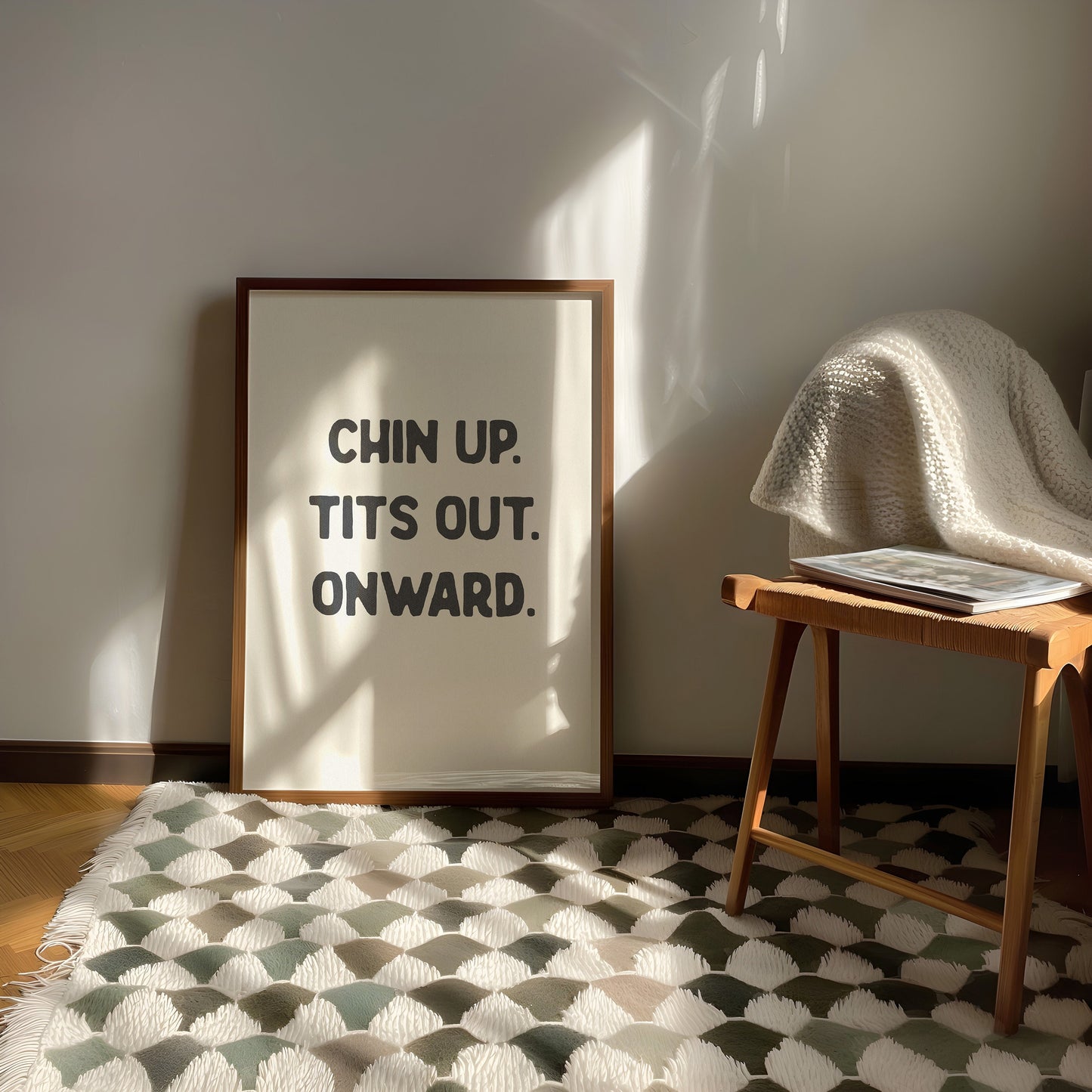 Chin Up Tits Out Onward Print