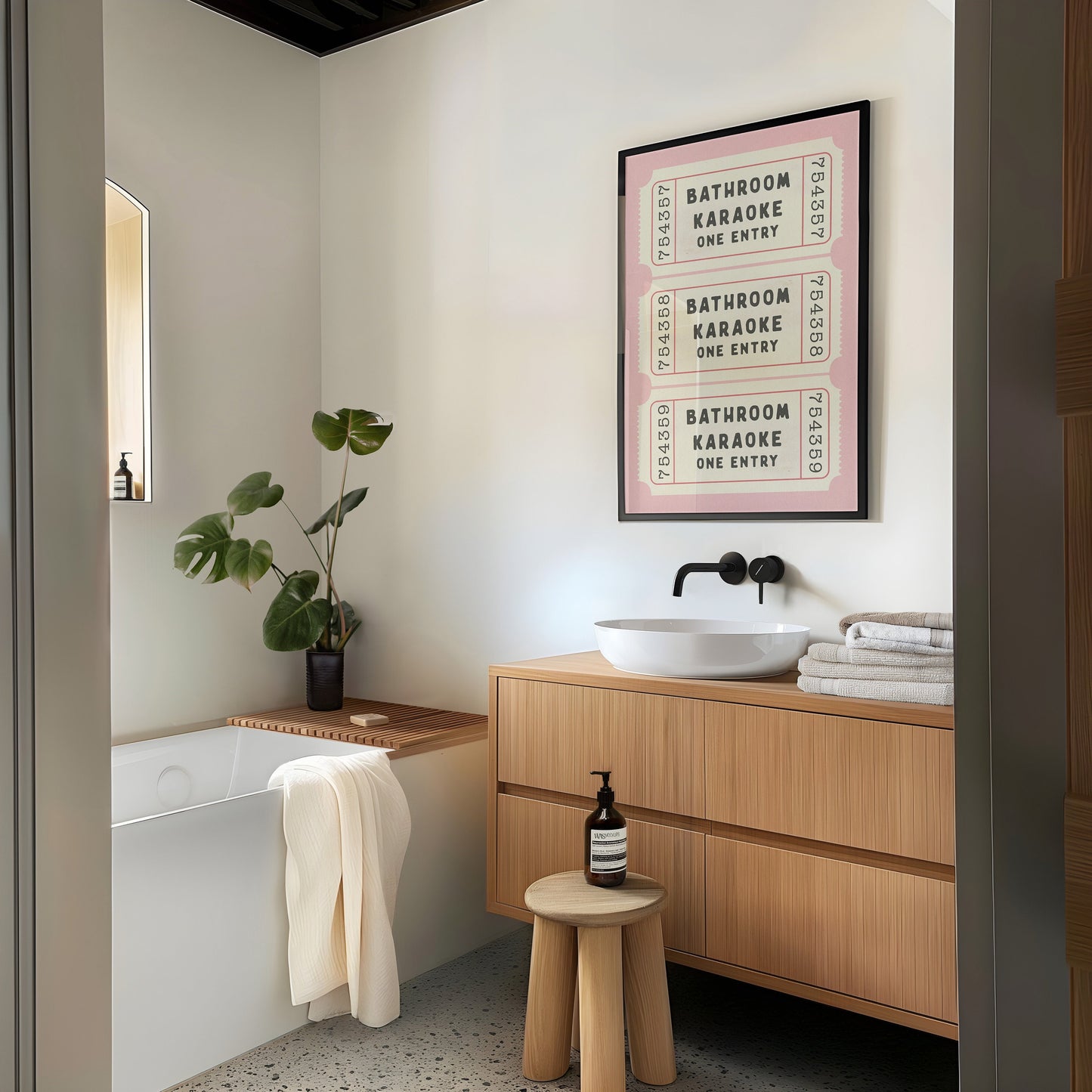 Bathroom Karaoke Ticket Print
