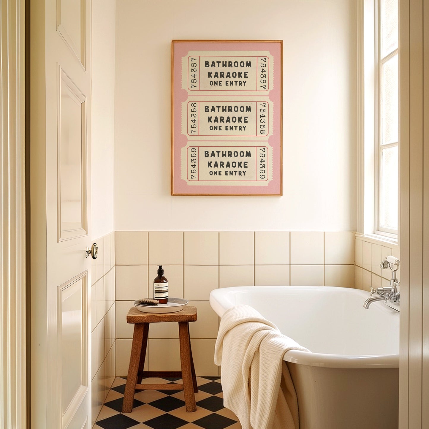 Bathroom Karaoke Ticket Print