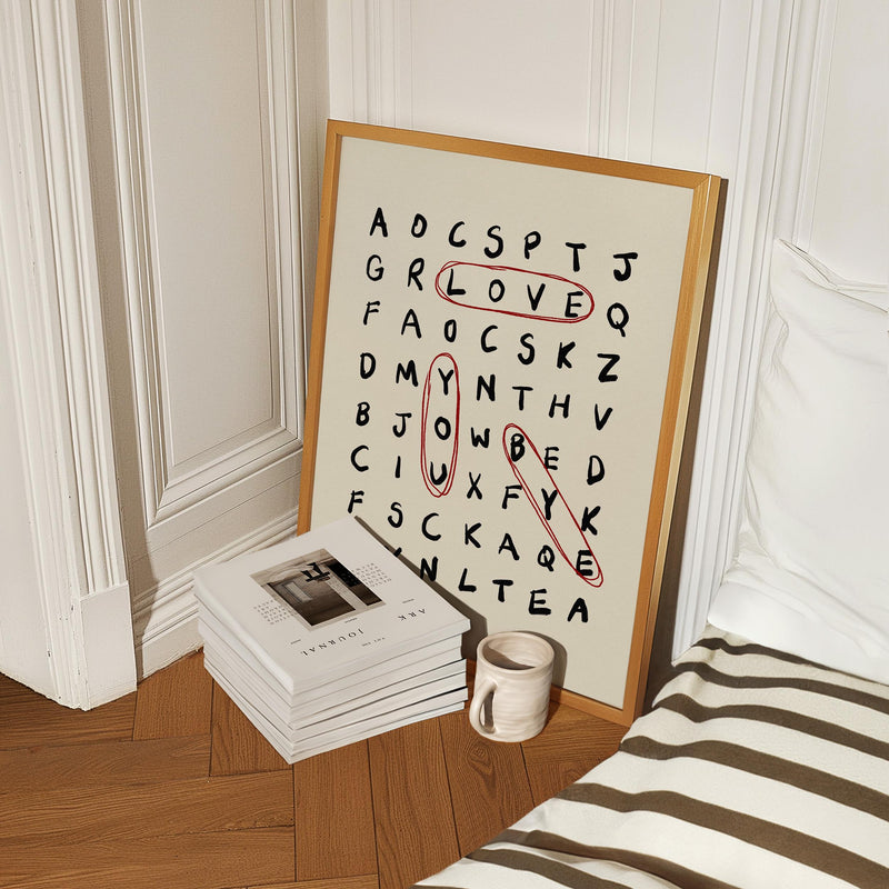 Love You Bye Crossword Print